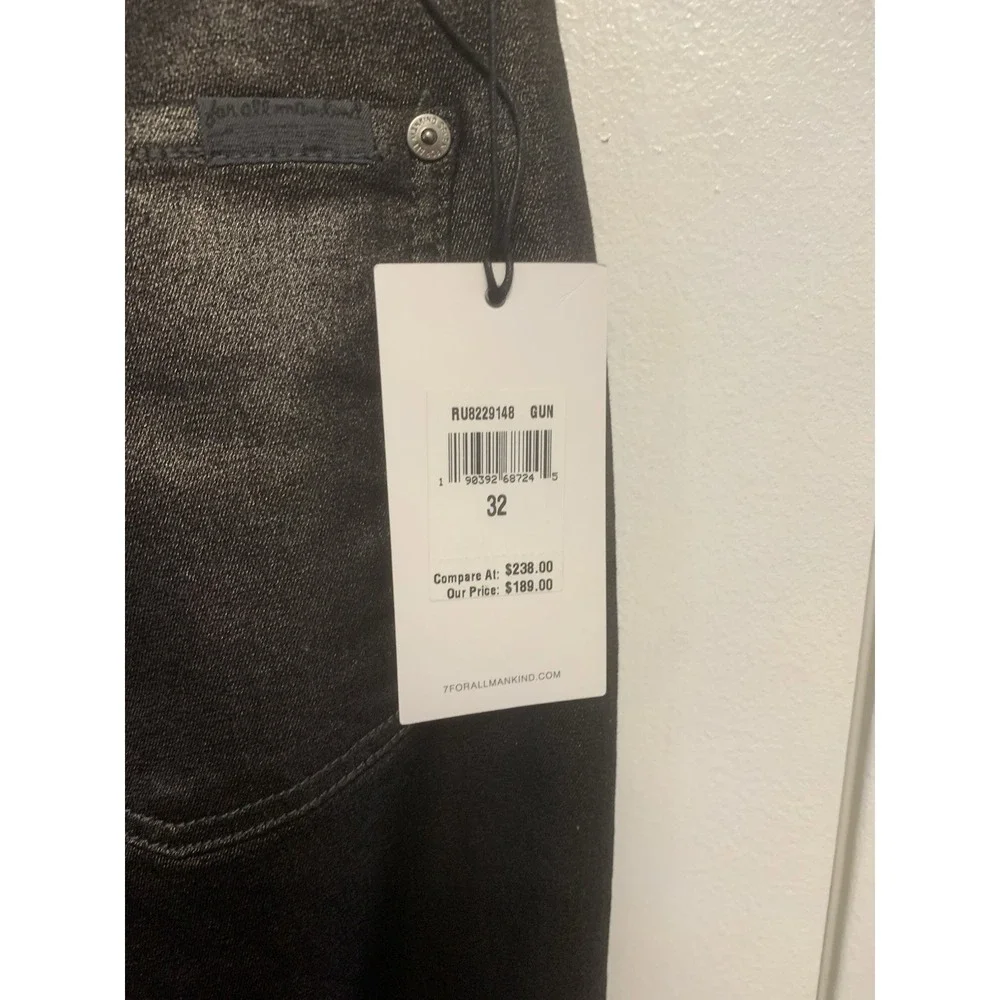 NWT 7 For All Mankind Women's Highwaist Ankle Gwenevere Jean Black 32 x 26